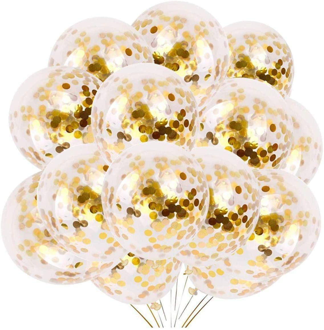 partygram 12 Inches High Quality Latex confetti balloons round star heart transparent confetti Ballons