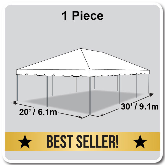 Canvas frame tent for outdoor activities 20 ft x 30 ft (6.1 m x 9.1 m)