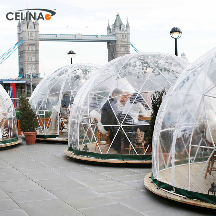 Celina easy assembly resistant snow transparent garden plastic outdoor igloo waterproof luxury dome tent