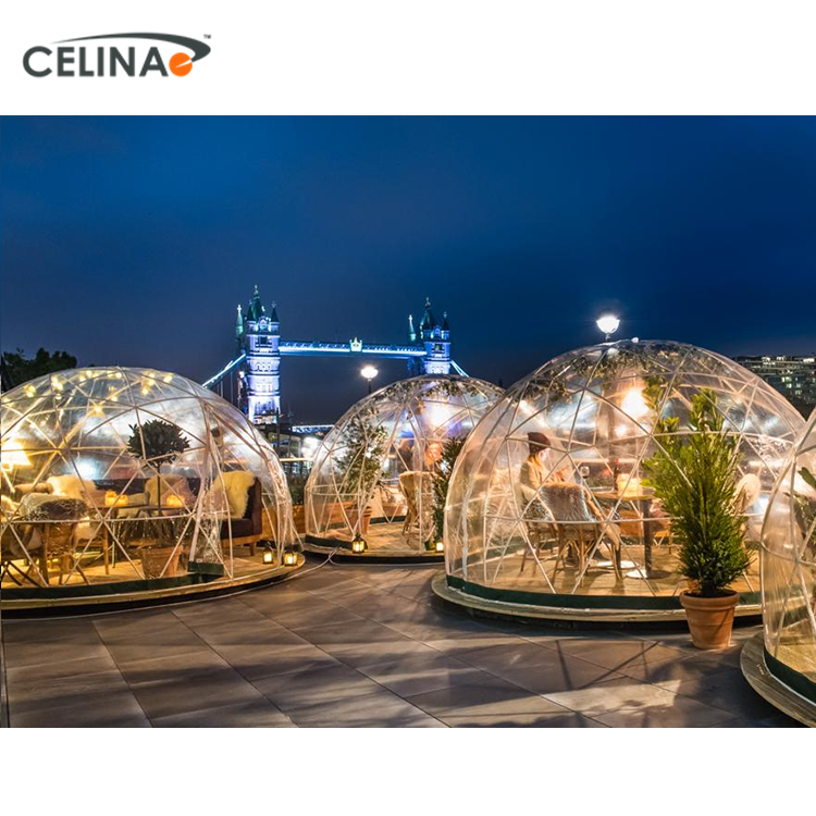 Celina china wholesale white quick and easy assembly all weather transparent dome gazebo