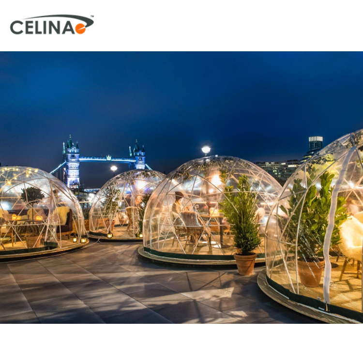 Celina china wholesale white quick and easy assembly all weather transparent dome gazebo