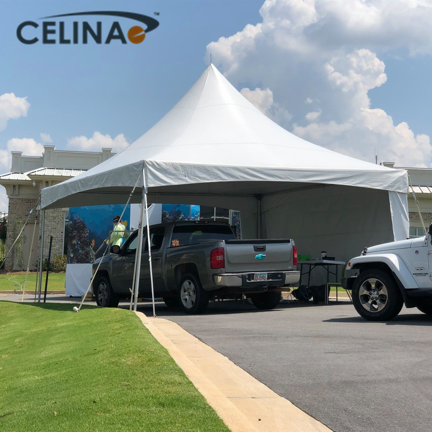 Celina Outdoor Tent 15x15 Canopy with Removable Sidewalls, Portable Canopy Shelter Tent Pavilion White Party Wedding Tent