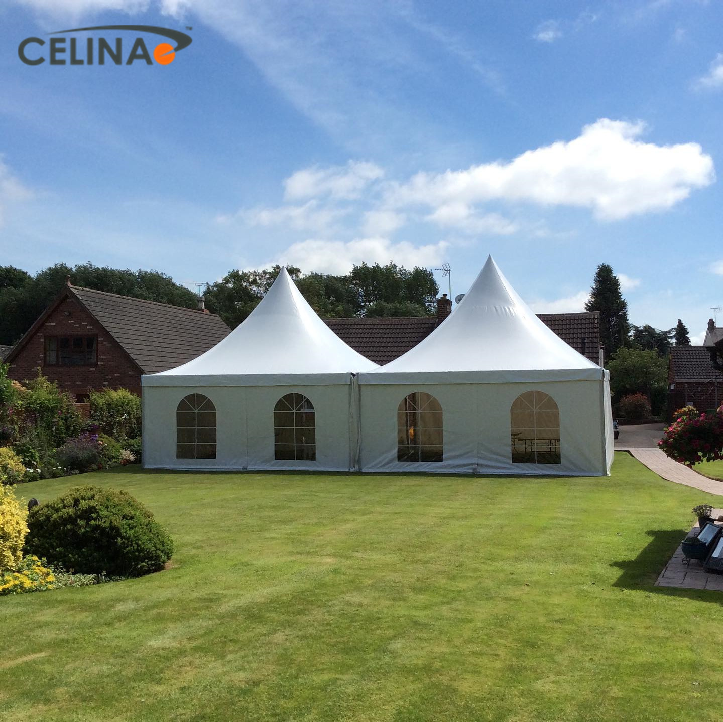 Aluminum Alloy Structure White Pvc Canopy  Marquee UV Resistant Pagoda Tent 5 X 5M