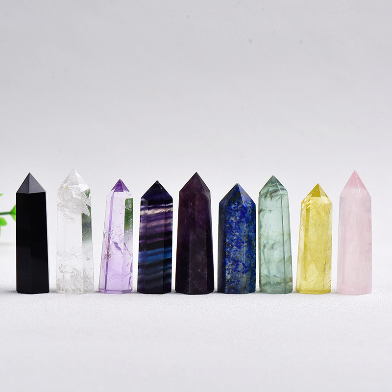 High Quality Natural Stone Crystal Tower Crystals Healing Stone Amethyst Clear Rose Quartz Crystal Point Bulk