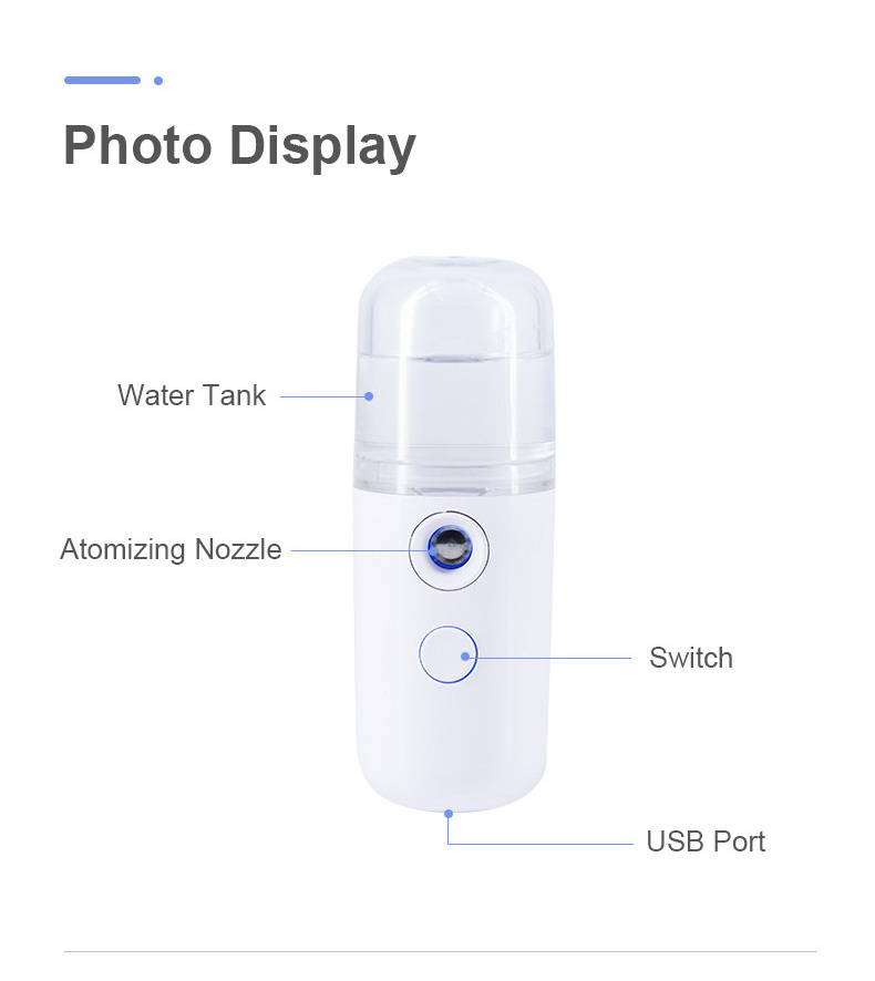 Portable Factory Handheld Mini Nano Mist Sprayer Household Rechargeable Care Steaming Facial Hydrating Automatic Water Sprayers