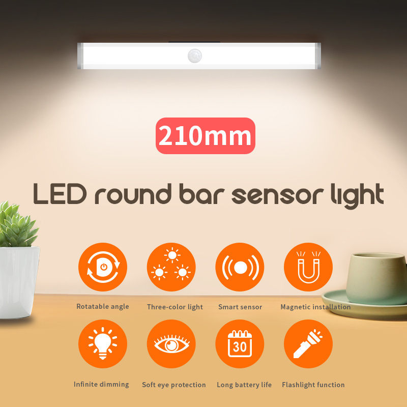 2023 CE RoHS LED Round Bathroom Kitchen Toilet Body Smart Sensor Night Light Magnetic Wardrobe Desk Lamp Bar Flashlight