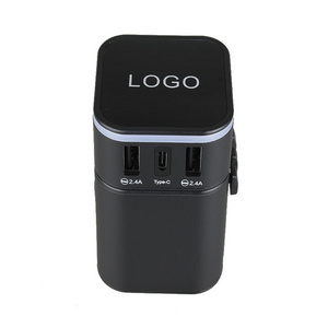 Custom Logo International Travel Adapter  220v To 110v Voltage Wall Socket Plug Global Travel Adapter Travel Charger for US EU