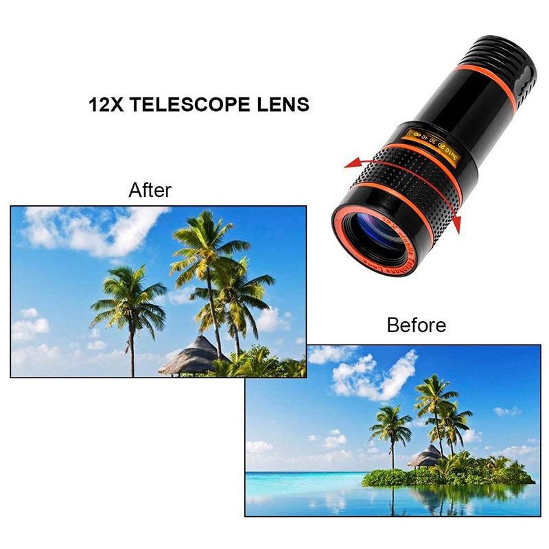 Camera External 12X Telescope Mobile Phone Zoom Lens Glass Mirror Long Focus Lens for Mobile Phone