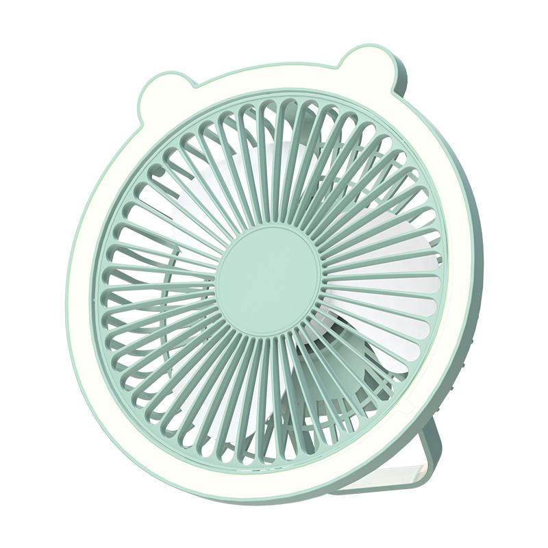 2023 New  F1 Bear Light Lamp fan 1200mah Led Ceiling  USB Rechargeable Mini Portable Fan With Lamp For Home