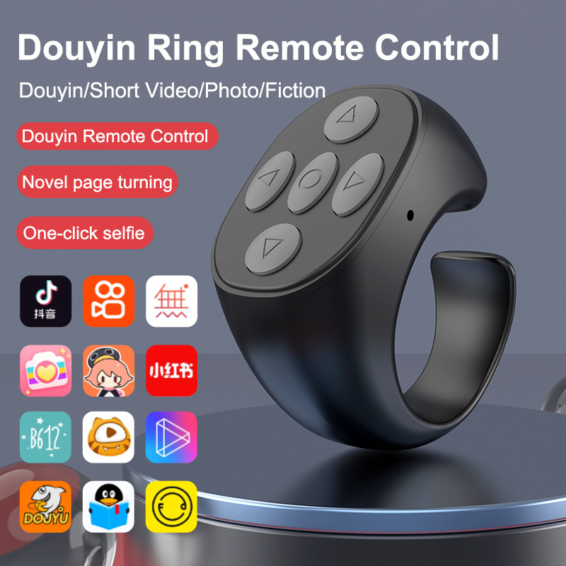 Hot Sell Bluetooth 5.3 Hand Ring Remote Control Selfie Page up for Cellphone Fingertip Artifact TIK TOK Wireless Remote Control