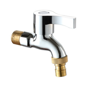 China Factory Garden 1/2" Copper Brass Water Hose Bib Tap Polished Chrome Plated Brass Washing Machine Faucet