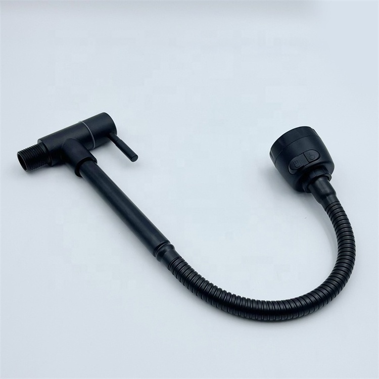 China Manufacture Pull Down Wall Mount Matt Black Stainless Steel Kitchen Faucet With Sprayer