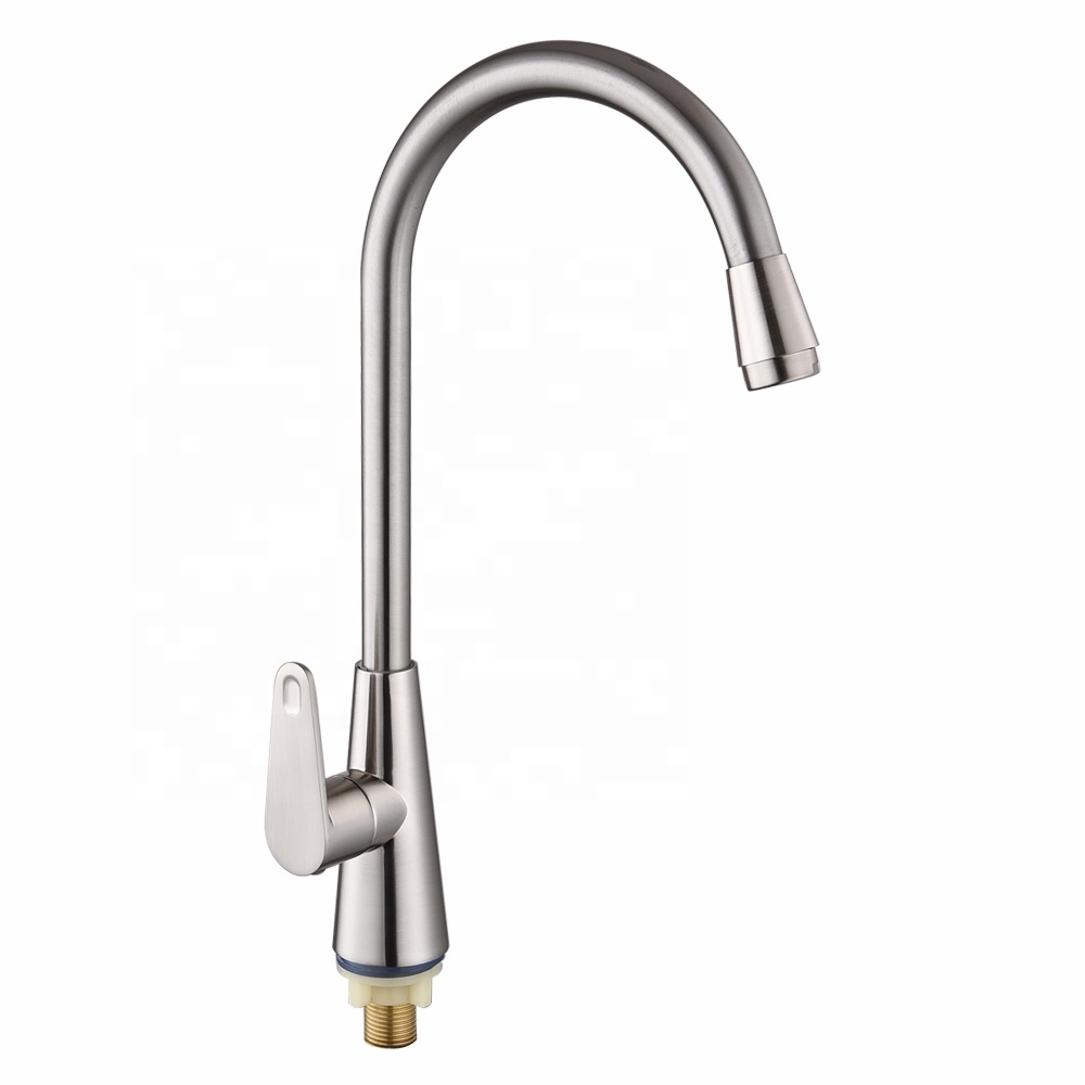 Factory Direct Gooseneck Single Lever Pull Down Polished Nickel Kitchen Sink Faucet