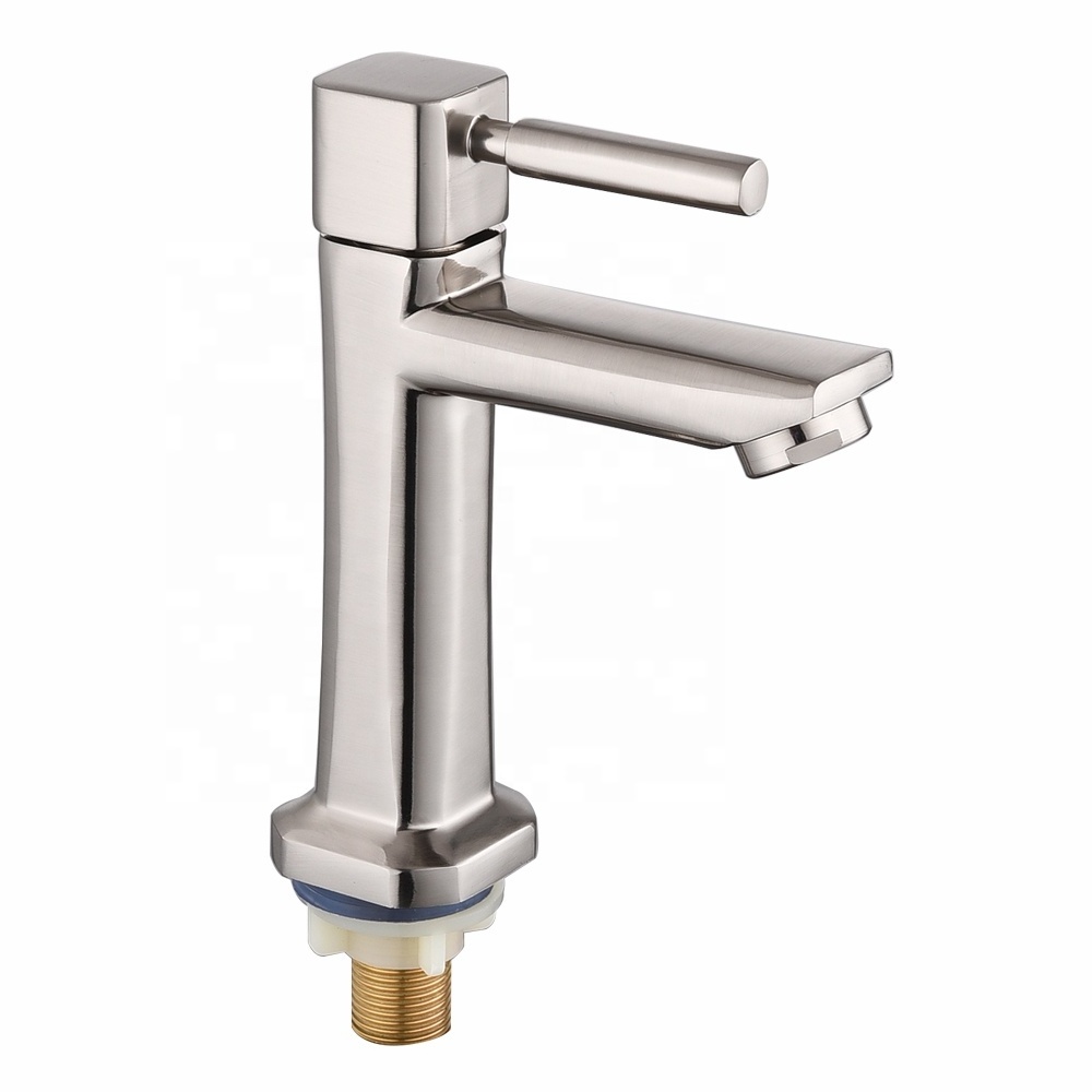 Classical design Deck Mounted Polished Nickel brushed Single lever  cold water Basin Tap Bathroom Sink Faucet