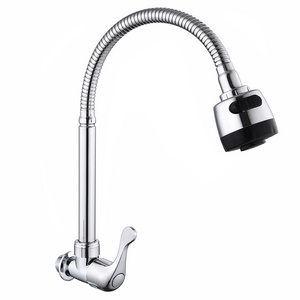 Factory supply wall mounted pull Out  360 degree flexible cold water grifo cocina sink faucet kitchen