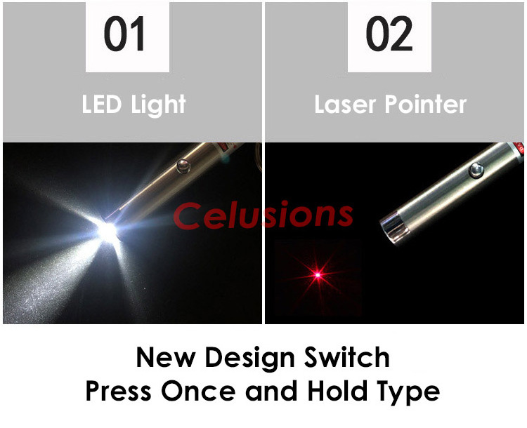 Laser Light Pointer Simple Design Portable Battery Use Low MOQ For Presentation School Work HJ-802 Laser + LED