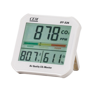 CEM DT-326 Air Quality CO2 Monitor Adjustable Carbon Dioxide Refresh Frequency With Large Dual Display Easy To Read