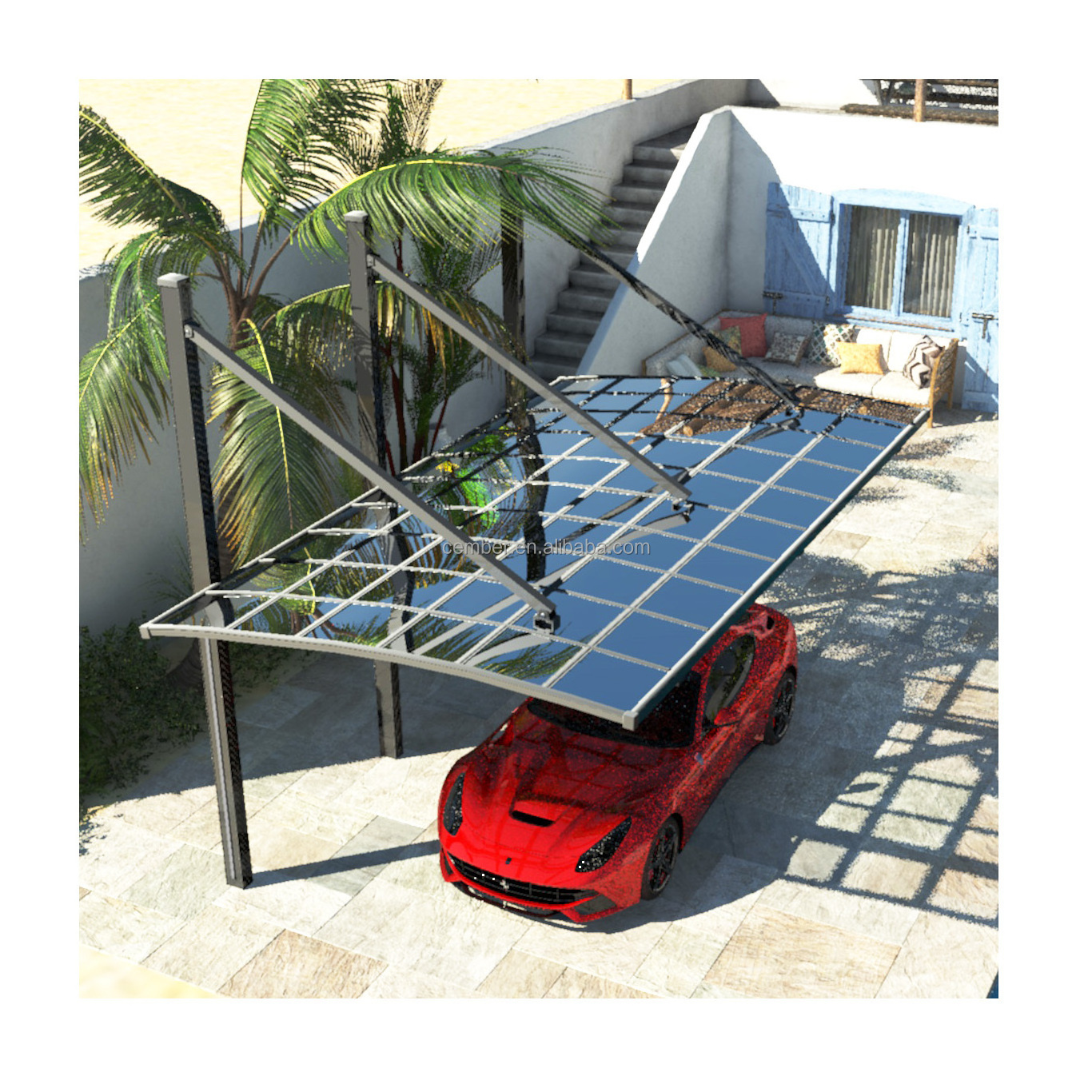 High Grade Easy DIY Elegant Aluminium / Solid PC Single Carport / Garages, Canopies / Car Shelter