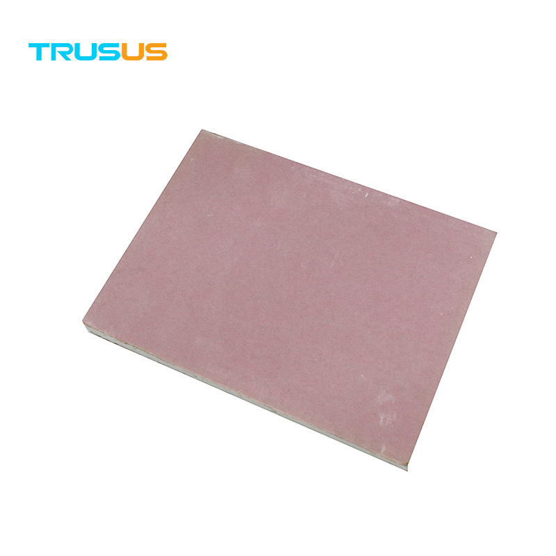 Normal 12mm Paperbacked Pink Fireproof Drywall