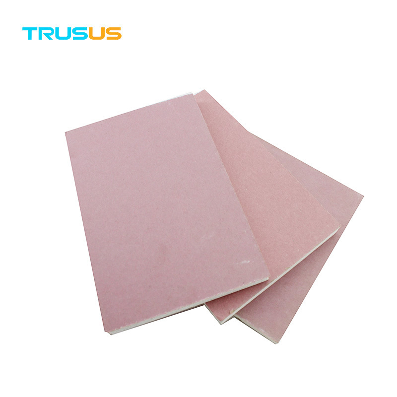 Normal 12mm Paperbacked Pink Fireproof Drywall