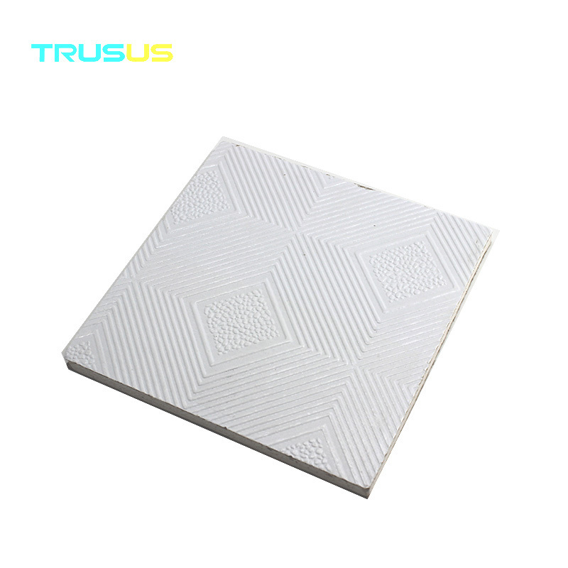 Drywall Sound Absorption Glass Fiber Reinforced False PVC Gypsum Ceiling Tiles