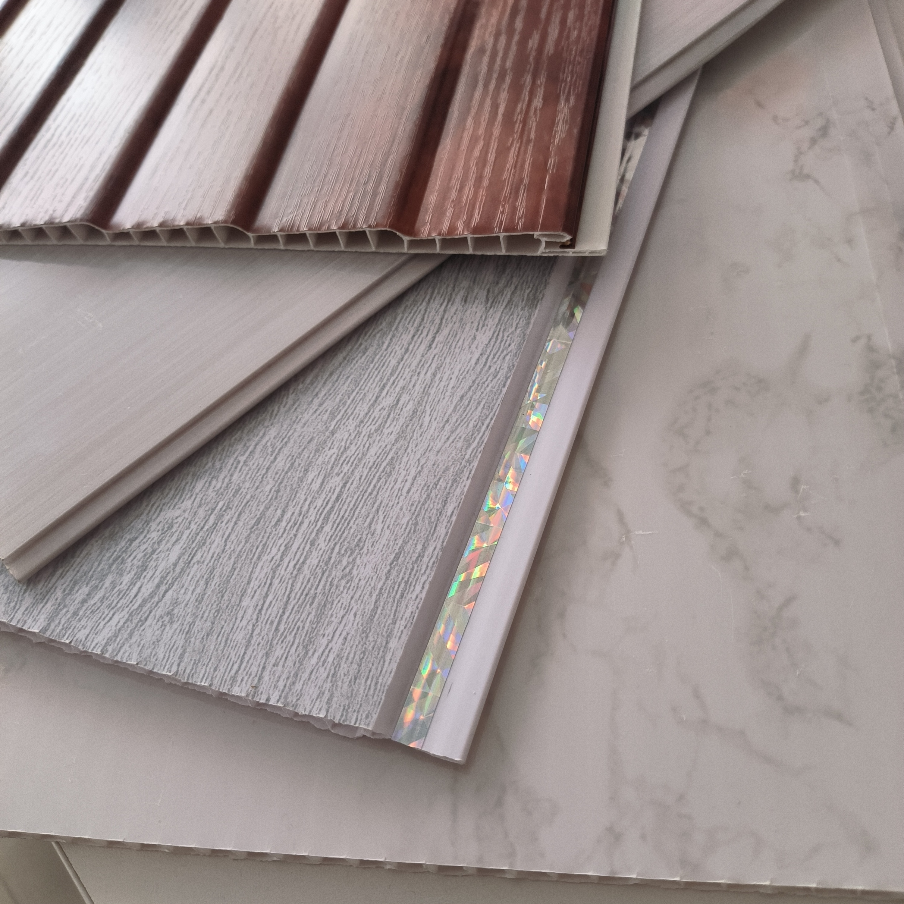 TRUSUS Tile Sheet Board 3D False Suspended Fireproof Waterproof Cladding Profile Width 25/30/40cm PVC Laminated Decorative Wall Panel