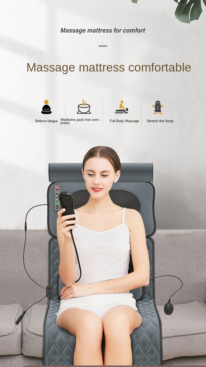 Cushion chair for neck and lumbar massage air-cushioned heated back kneading shiatsu car seat massage cushion