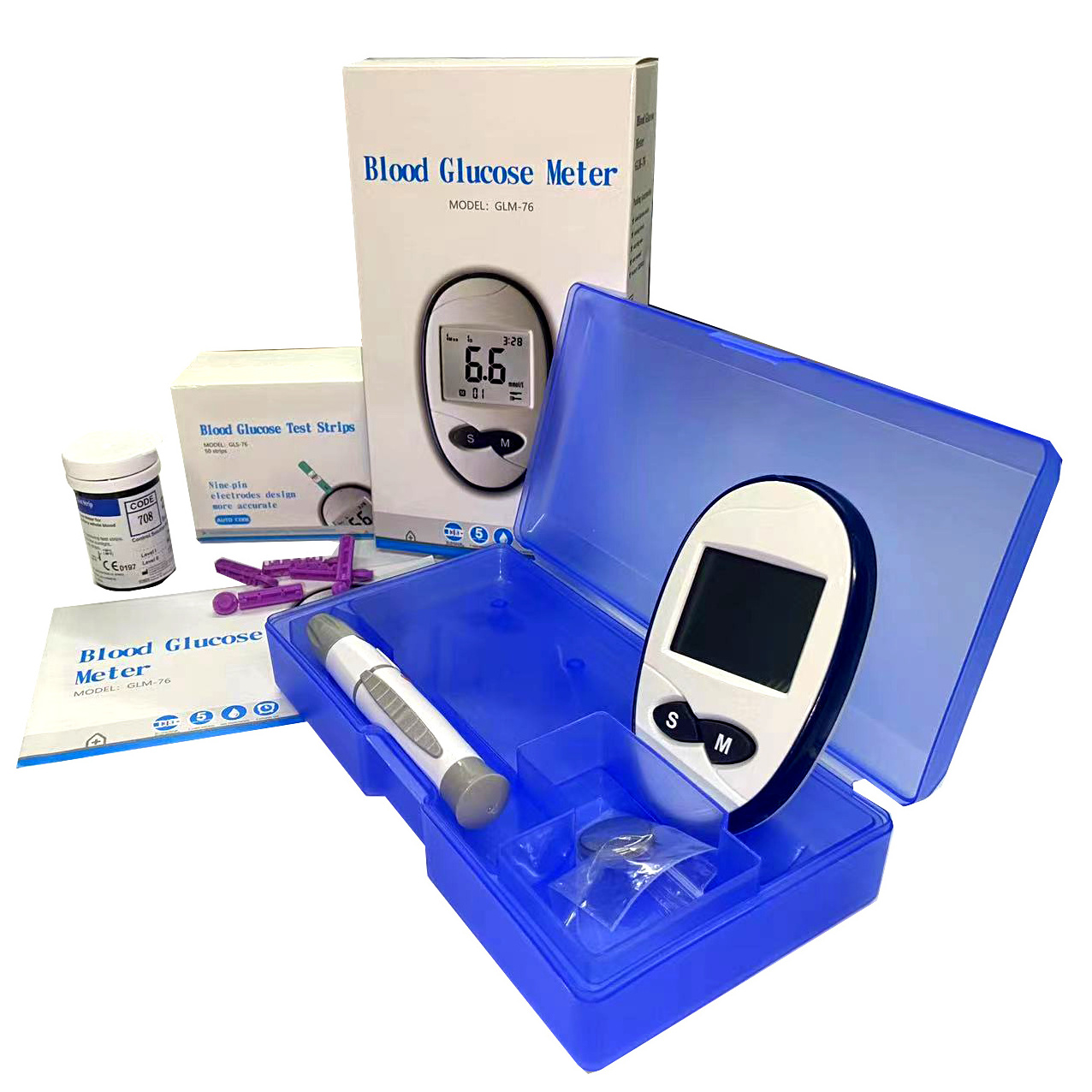 Blood sugar test strips testing machine glucose meter diabetic healthcare digital sugar meter blood glucose meter