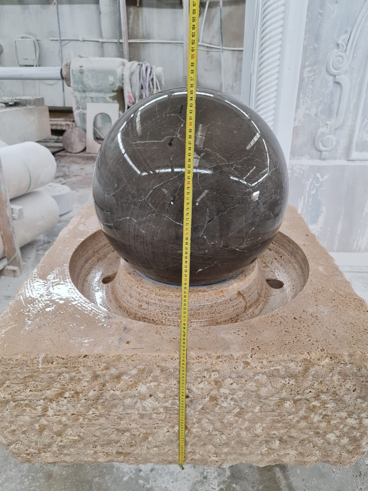 2024 Marble Floating Ball Water Fountain Outdoor Garden Decoration From Turkey Factory Modern Turkish Style Outdoor Decorations