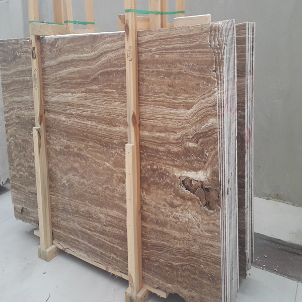 2023 Brown Noche Travertine Slab Vein Cut Made in Turkey model CEM-SLB-04-02 New Model Premium Quality Hot Sale Natural Stone