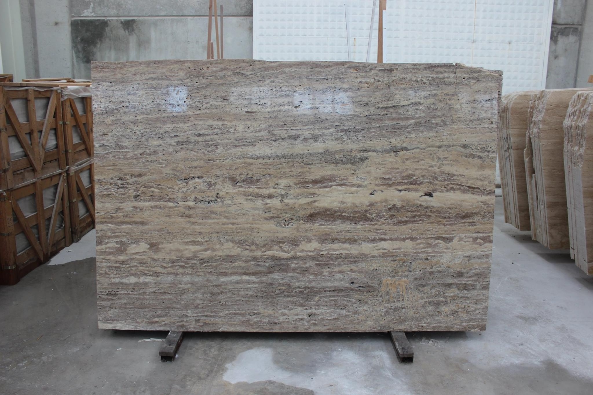 2023 Silver Travertine Slab Vein Cut Made in Turkey CEM-SLB-06-02 Luxury Villa Home Decoration Inside Outside Projects Stones