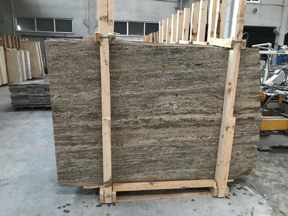 2023 Silver Travertine Slab Vein Cut Made in Turkey CEM-SLB-06-02 Luxury Villa Home Decoration Inside Outside Projects Stones