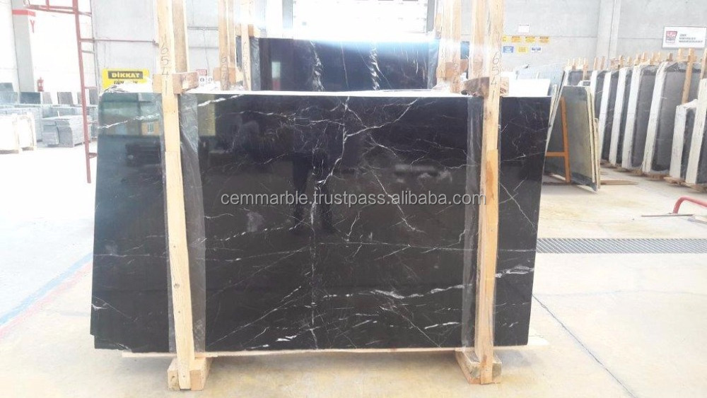 2024 Nero Marquina Black Marble Slab Polished Customized Wholesale Premium 2cm thick Floor&Wall Tiles Made in Turkey CEM-SLB-43