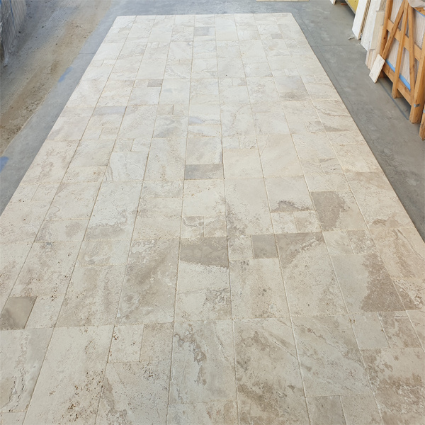 Premium Quality Navona Travertine Tumbled French Pattern Set Paver Tumbled from Turkey CEM-FPT-21