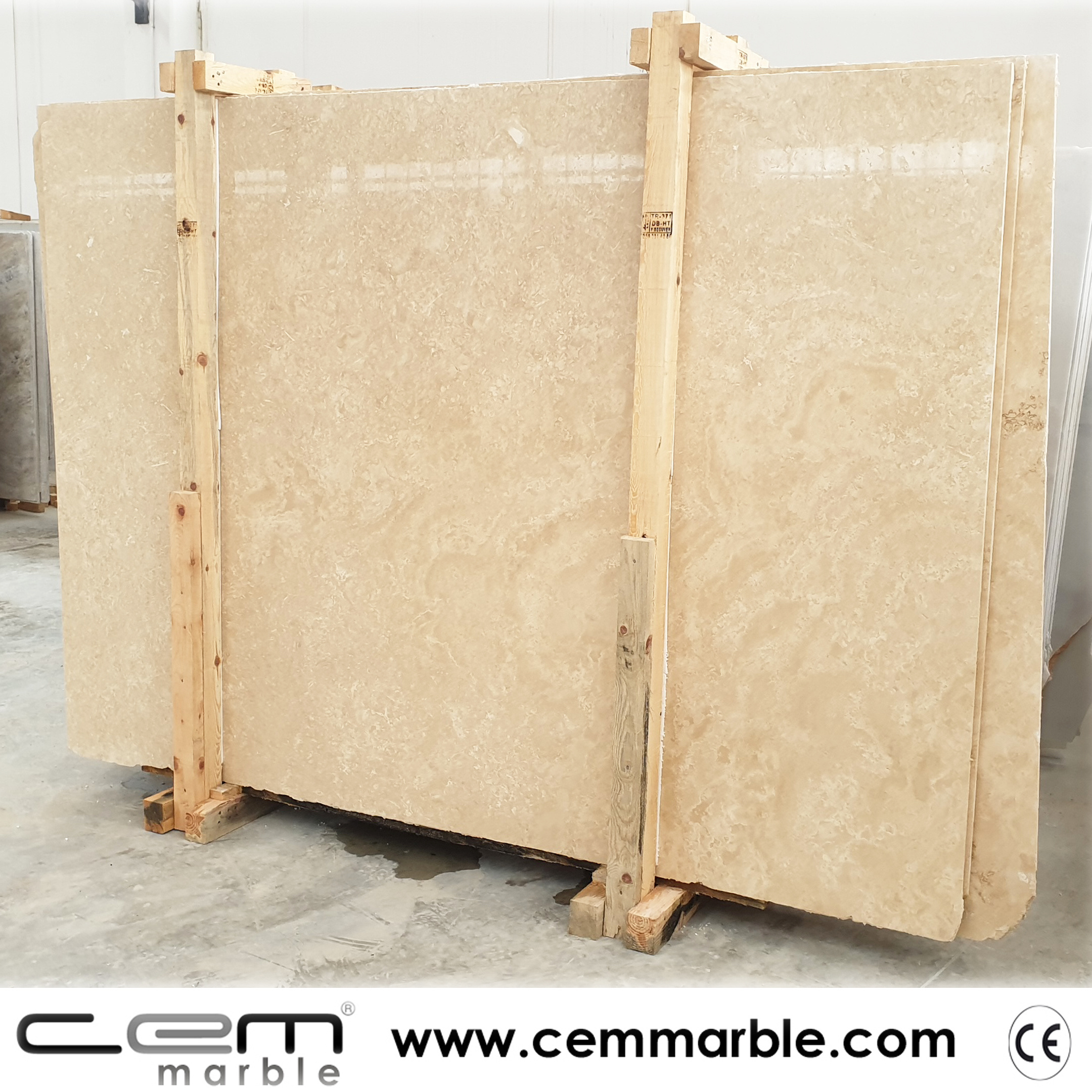 2023 Ivory Beige Travertine Natural Stone Slab Cross Cut Made in Turkey CEM-SLB-01-01 Premium Quality Cut to size  Wholesale