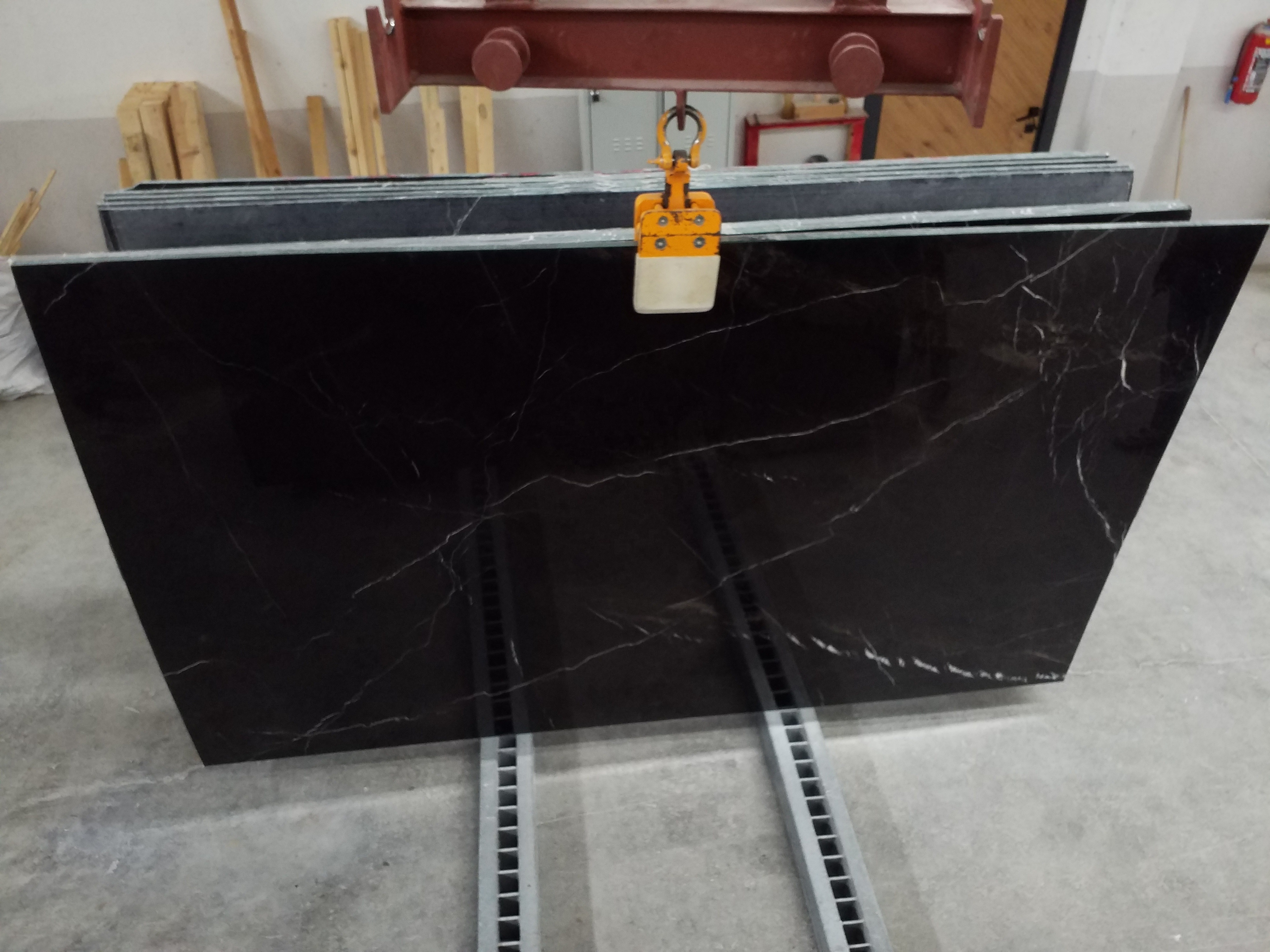 2023 Pure Black Turkish Marble Premium Slabs Polished Made in Turkey CEM-P-43 Natural Stone Absolute Pure Black Floor & Walls