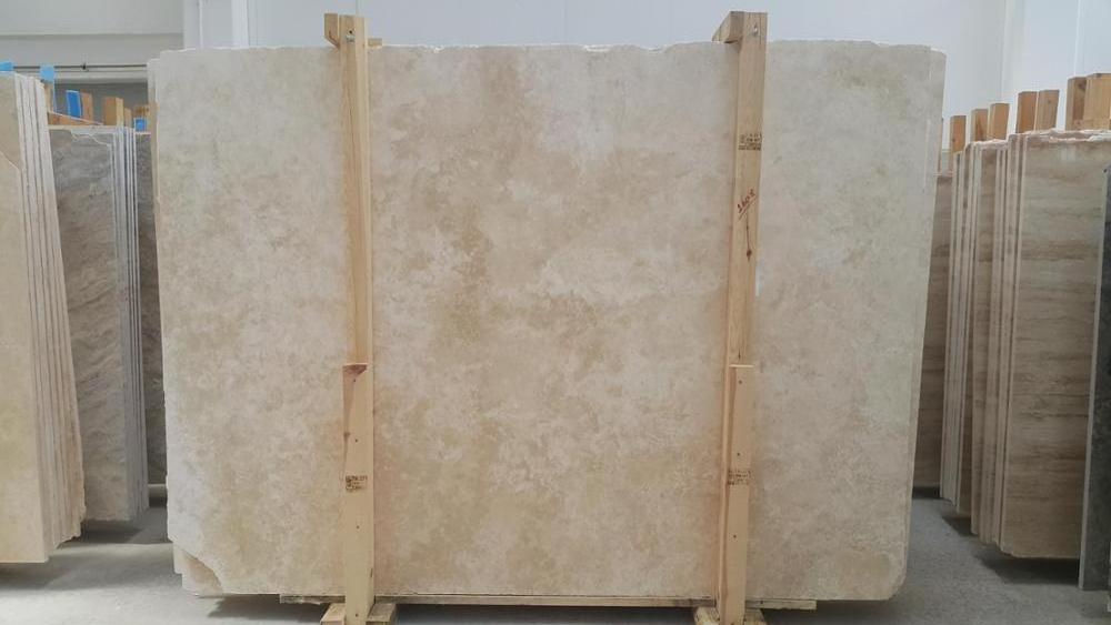 Ivory Light Travertine Slab Hot Sale Product Premium Quality Outdoor and Indoor Construction 2cm thick Made in Turkey CEM-SLB-01