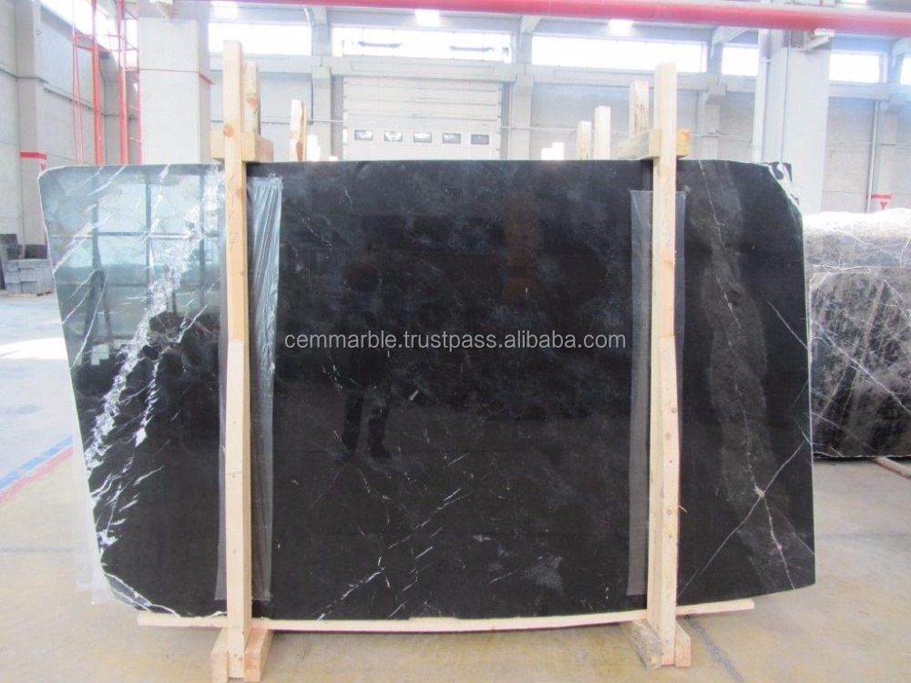 2024 Nero Marquina Black Marble Slab Polished Customized Wholesale Premium 2cm thick Floor&Wall Tiles Made in Turkey CEM-SLB-43