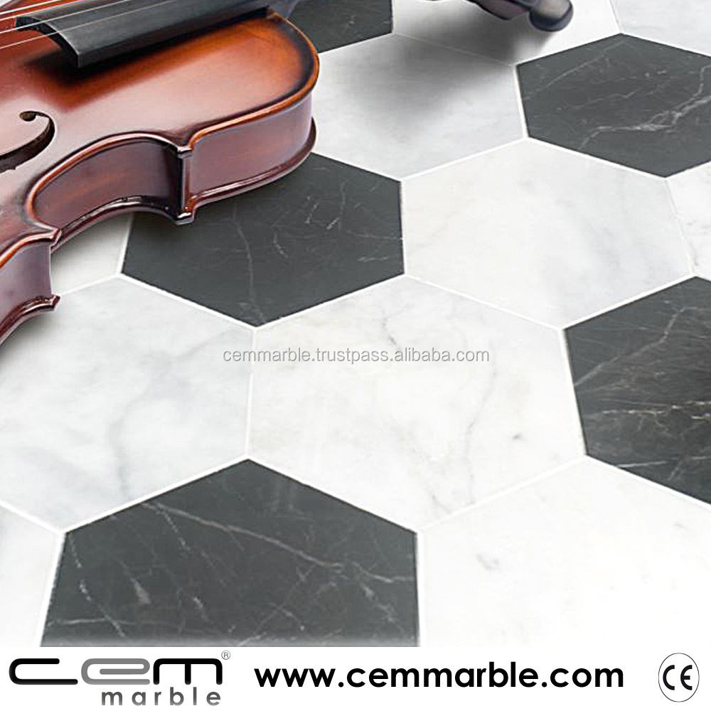 2023 Botticino Beige Marble Natural Stone Hexagonal Botticino Beige Marble Cream Marble Mosaics CEM-Hexagon Tiles Mosaics Models