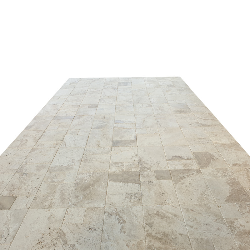 2024 Tralles Travertine French Pattern Set Unfilled Honed with Chiseled Edge Made in Turkey Indoor & Outdoor Floors Good quality