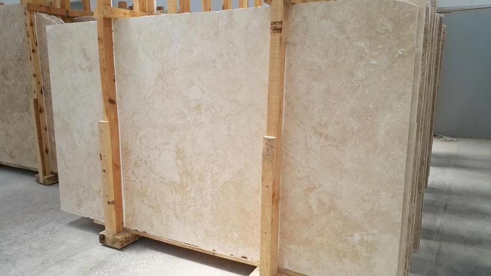 Ivory Light Travertine Slab Hot Sale Product Premium Quality Outdoor and Indoor Construction 2cm thick Made in Turkey CEM-SLB-01