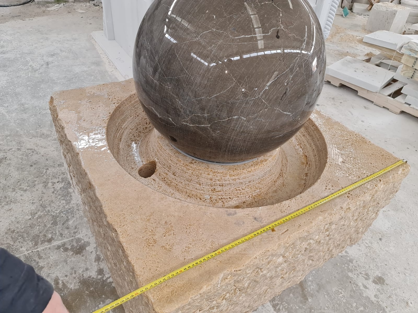 2024 Marble Floating Ball Water Fountain Outdoor Garden Decoration From Turkey Factory Modern Turkish Style Outdoor Decorations