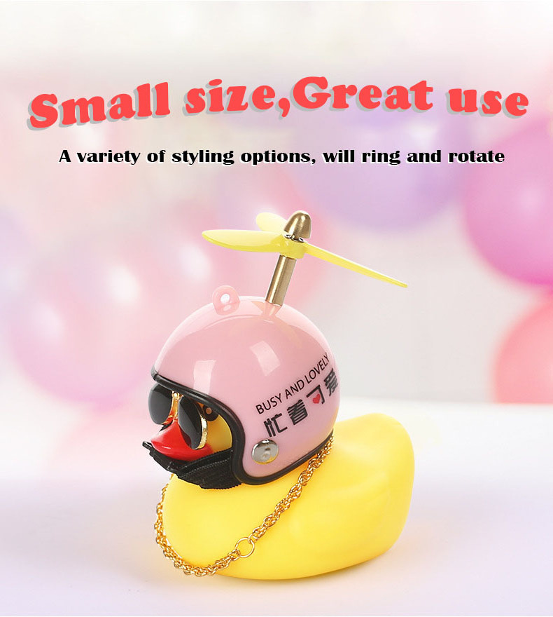 Wind Breaking Duck Tiktok Little Yellow Duck Helmet Electric Motorcycle Bicycle Bell Turbo Duck With Helmet Horn Light