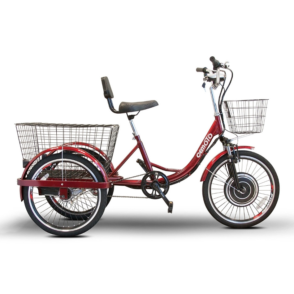 High quality 22 Inch electric trike lithium battery powered adult cargo 500W Fat Tire Three wheels  Electric Tricycle