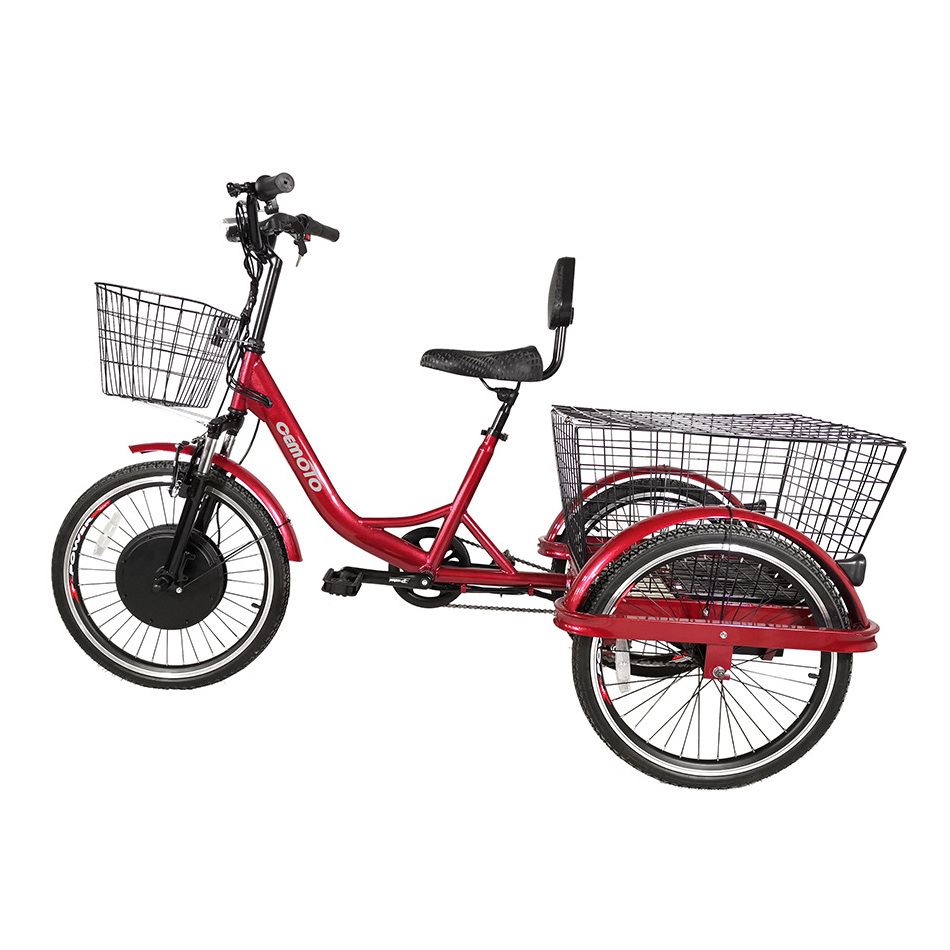 High quality 22 Inch electric trike lithium battery powered adult cargo 500W Fat Tire Three wheels  Electric Tricycle