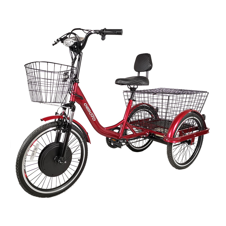 High quality 22 Inch electric trike lithium battery powered adult cargo 500W Fat Tire Three wheels  Electric Tricycle