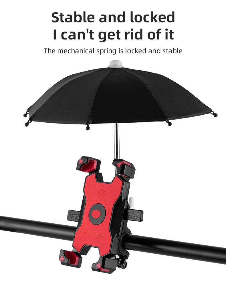 Hot Selling Adjustable Bicycle Cell phone holder Waterproof Bike Mobile Phone Holder With Umbrella