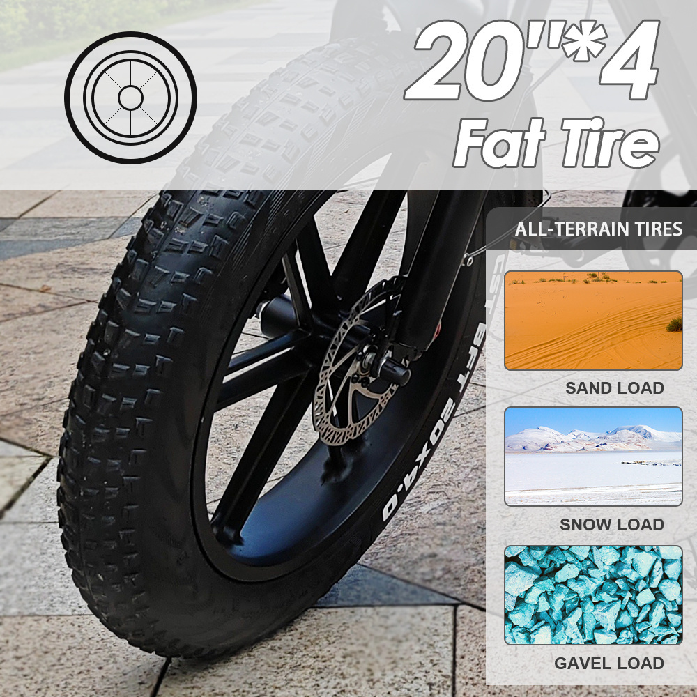 Eu warehouse 20 inch fat tire v8 1000W elektrische fiets 48V 15Ah 750W off-road Fatbike elektrische fiets