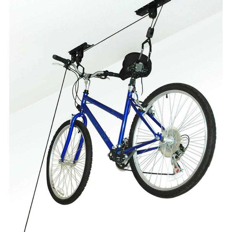 Bike Hanger Overhead  Pulley System with 100lb Capacity for Bicycles or Ladders  Secure Garage Ceiling Storage