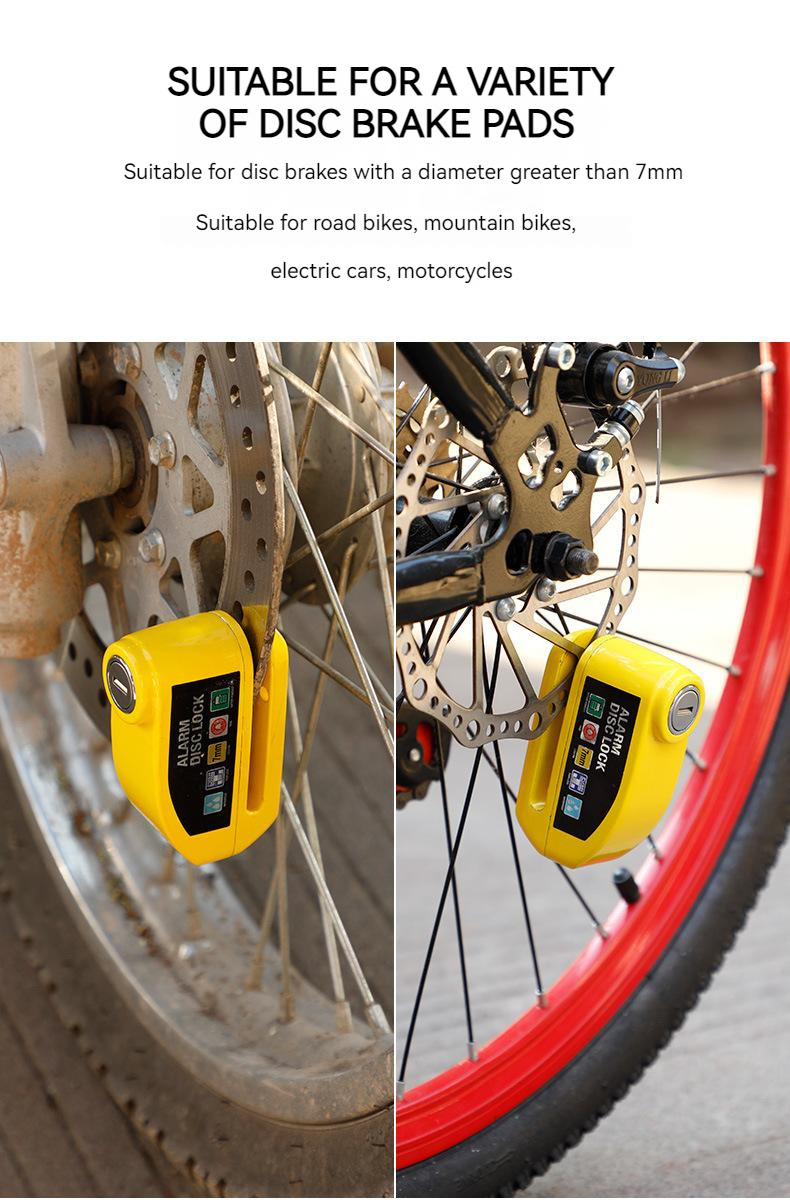 Wireless Bike Brake Disc Lock with Alarm Cycling Assurance Smart Electric Bicycle Brake Lock Ensuring Your Travel Safety